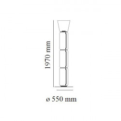 PASTATOMAS LED ŠVIESTUVAS NOCTAMBULE 3 54W H197 | HIGH CYLINDER CONE pigiau