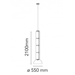 PAKABINAMAS LED ŠVIESTUVAS NOCTAMBULE 4 63W H210| LOW CYLINDER BOWL kaina