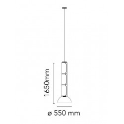 PAKABINAMAS LED ŠVIESTUVAS NOCTAMBULE 3 54W H165| LOW CYLINDER BOWL kaina
