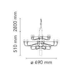 PAKABINAMAS ŠVIESTUVAS 2097 | 18 | CHROMO SPALVOS BULBS skubiai