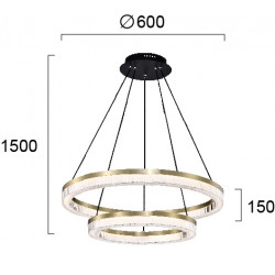 PAKABINAMAS LED ŠVIESTUVAS HAPPINESS 43,6W JUODAS | AUKSO SPALVOS