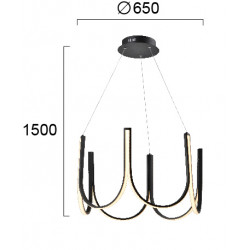 PAKABINAMAS LED ŠVIESTUVAS GLOBUS 79,8W JUODAS