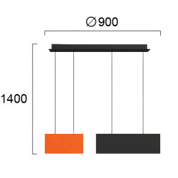 PAKABINAMAS LED ŠVIESTUVAS CHROMA 23,5W ORANŽINIS | JUODAS kaina