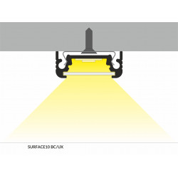 LED PROFILIS SURFACE10 BC/UX PAVIRŠINIS, 2M, BALTAS pristatymas