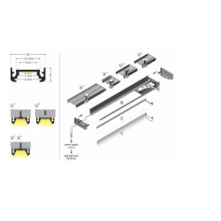 LED PROFILIS SURFACE10 BC/UX PAVIRŠINIS, 2M, BALTAS internetu