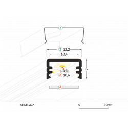 LED PROFILIS SLIM8 AC2/Z PAVIRŠINIS, 2M, ALIUMINIS kaina