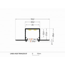 LED PROFILIS LINEA-IN20 TRIMLESS EE7F PRIGLAISTOMAS, 2M, ANODUOTAS ALIUMINIS pristatymas