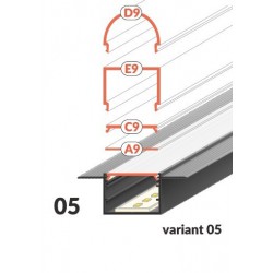 LED PROFILIS VARIO30-05 ACDE-9 PRIGLAISTOMAS, 2M, ANODUOTAS ALIUMINIS internetu