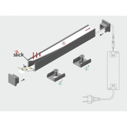 LED PROFILIS SMART10 AC2/Z PAVIRŠINIS, 2M, BALTAS kaina