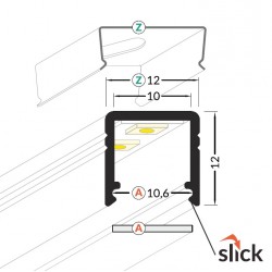 LED PROFILIS SMART10 AC2/Z PAVIRŠINIS, 2M, BALTAS pigiau
