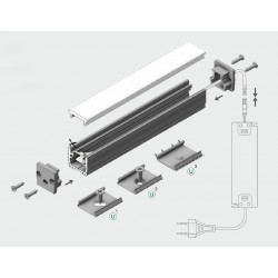 LED PROFILIS FLOOR12 K/U ĮLEIDŽIAMAS, 2M, ANODUOTAS ALIUMINIS pigiau