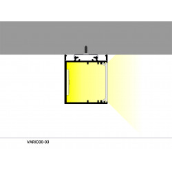 LED PROFILIS VARIO30-03 ACDE-9/TY PAVIRŠINIS, 2M, JUODAS internetu