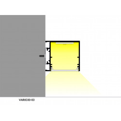 LED PROFILIS VARIO30-03 ACDE-9/TY PAVIRŠINIS, 2M, JUODAS pristatymas