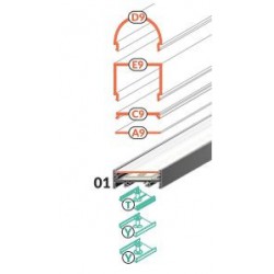 LED PROFILIS VARIO30-01 ACDE-9/TY PAVIRŠINIS, 2M, JUODAS internetu