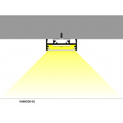 LED PROFILIS VARIO30-01 ACDE-9/TY PAVIRŠINIS, 2M, ANODUOTAS ALIUMINIS internetu