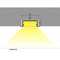 LED PROFILIS VARIO30-06 ACDE-9/U9 ĮLEIDŽIAMAS, 2M, ANODUOTAS ALIUMINIS pigiau