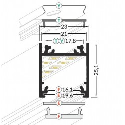 LED PROFILIS LINEA20 EE7F/TY PAVIRŠINIS, 2M, BALTAS atsiliepimai