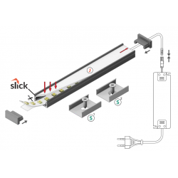 LED PROFILIS BEGTON12 J/S PAVIRŠINIS, 2M, BALTAS pigiau