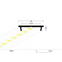 LED PROFILIS FIX12 PAVIRŠINIS, 2M, ALIUMINIS kaina