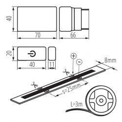 NEHERMETIŠKA COB LED JUOSTA 18W 12V 4000K 3M kaina