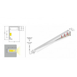 LED PROFILIS SLASH8 ĮLEIDŽIAMAS, 2M, BALTAS, PLASTIKINIS pigiau