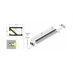 LED PROFILIS HI8 C1 ĮLEIDŽIAMAS, 2M, ANODUOTAS ALIUMINIS internetu