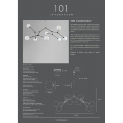 PAKABINAMAS ŠVIESTUVAS DROP CHANDELIER L157 PILKAS pigiau