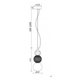 Pakabinamas LED šviestuvas Collar 16W AUKSO SPALVOS kaina