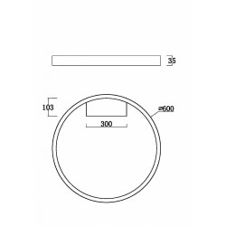 Lubinis | sieninis LED šviestuvas RIM 37W D60 JUODAS