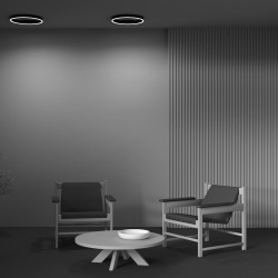 Lubinis | sieninis LED šviestuvas RIM 25W D40 JUODAS kaina