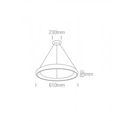 PAKABINAMAS LED ŠVIESTUVAS 62144NB/W/W 50W D61 3000K BALTAS kaina
