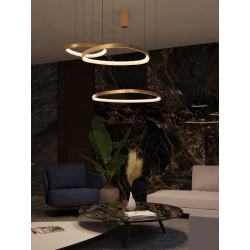 Pakabinamas LED dimeriuojamas šviestuvas DELTA 48W 3000K TRIAC AUKSO SPALVOS pigiau