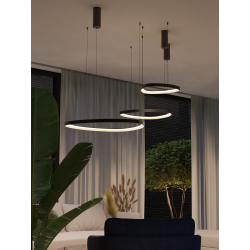 Pakabinamas LED dimeriuojamas šviestuvas DELTA 38W 3000K TUYA, JUODAS pigiau