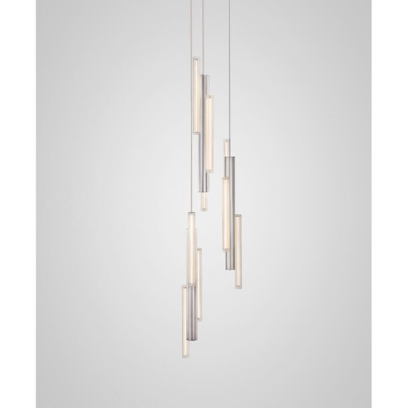PAKABINAMAS ŠVIESTUVAS LEE BROOM HAIL 3-PIECE CHANDELIER BRUSHED SILVER HAI0040