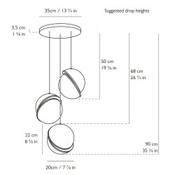 PAKABINAMAS ŠVIESTUVAS MINI CRESCENT CHANDELIER 3 kaina