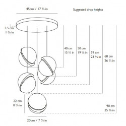 PAKABINAMAS ŠVIESTUVAS MINI CRESCENT CHANDELIER 5 kaina
