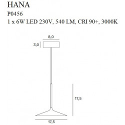 Pakabinamas LED šviestuvas HANA 6W AUKSO SPALVOS