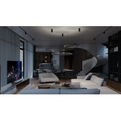 Pakabinamas LED šviestuvas SUPERNOVA 40W D40 dimeriuojamas | JUODAS skubiai