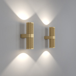 Sieninis ŠVIESTUVAS FOCUS design aukso spalvos