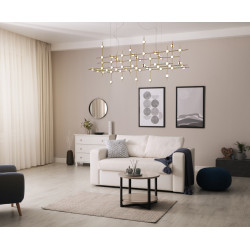 Pakabinamas LED šviestuvas PROVENZA 132W aukso spalvos kaina