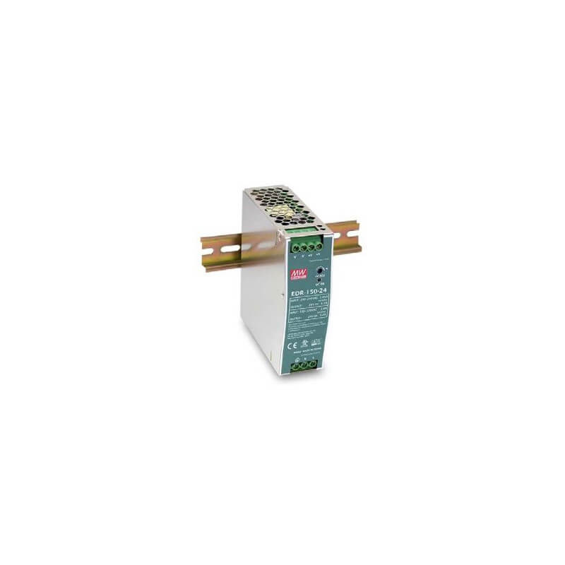 IMPULSINIS MAITINIMO ŠALTINIS TVIRTINAMAS ANT DIN BĖGIO 150W 24V EDR-150-24 MEAN WELL