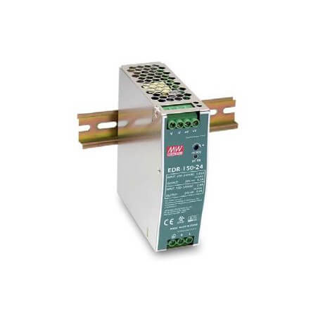 IMPULSINIS MAITINIMO ŠALTINIS TVIRTINAMAS ANT DIN BĖGIO 150W 24V EDR-150-24 MEAN WELL