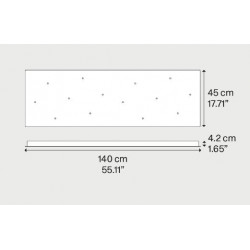 PAGRINDAS ŠVIESTUVAMS 14 LIGHTS RECTANGULAR L140 BALTAS kaina