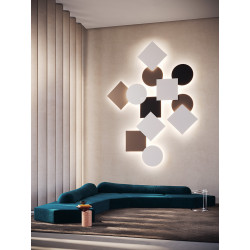 LUBINIS | SIENINIS LED ŠVIESTUVAS PUZZLE MEGA ROUND D80 60W JUODAS pigiau