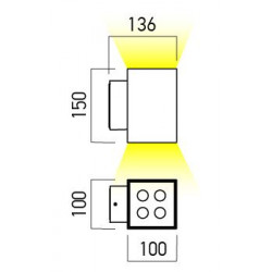 SIENINIS LED ŠVIESTUVAS XWALL 18W 4000K PILKAS internetu