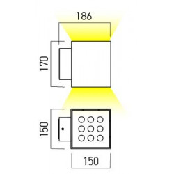 SIENINIS LED ŠVIESTUVAS XWALL 40W 4000K PILKAS internetu