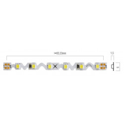 HERMETIŠKA LANKSTI LED JUOSTA XRIBO ZIGZAG 14,4W 24V 4000K IP65 5M kaina