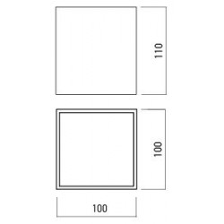 LUBINIS LED ŠVIESTUVAS XSMOOTH 10W 3000K SQUARE JUODAS pigiau