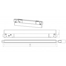 Šviestuvas L-CLICK.15 magnetinei sistemai LINER.15 10W Baltas ZigBee skubiai