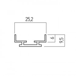 LED PROFILIS XFLEX LED JUOSTAI, PAVIRŠINIS, 2M, ANODUOTAS